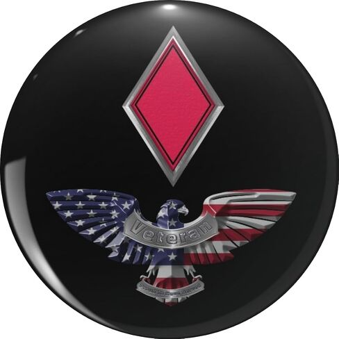 فرقة المشاة الخامسة المخضرم طية صدر السترة المعدنية قبعة دبوس التعادل تك Pinback 0.75" in Kuwait