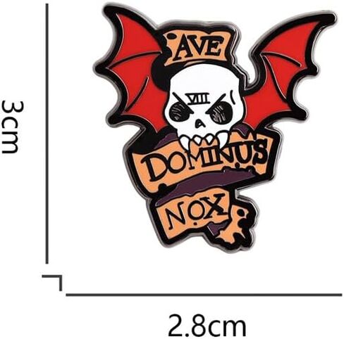 Warhammer 40K Lord of the Night Skull & Bat Brooch, Long Live the Night Lord Metal Pin Badge with Pin and Clasp Fastening in Saudi Arabia