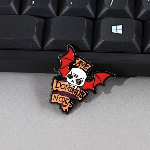 Warhammer 40K Lord of the Night Skull & Bat Brooch, Long Live the Night Lord Metal Pin Badge with Pin and Clasp Fastening in Saudi Arabia
