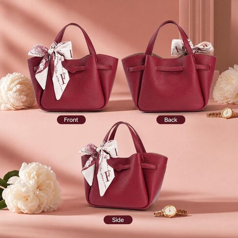 Pebbled Mini Tote Bag for Women, Vegan Leather Convertible Handbag with Adjustable Strap in Saudi Arabia