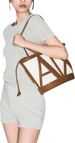 Armani Exchange Women's Marisol Canvas Shopping Bag, Natural / Saline Clay, One Size in Kuwait