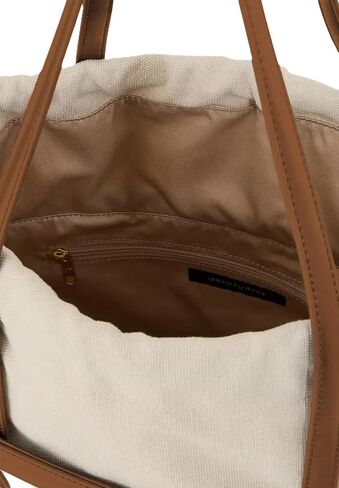 Armani Exchange Women's Marisol Canvas Shopping Bag, Natural / Saline Clay, One Size in Kuwait