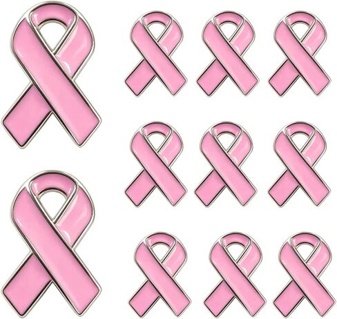 30 pieces Breast Cancer Awareness Pink Ribbon Enamel Brooch Pins for Women Breast Cancer Metal Badge Public Event Awareness Item in Saudi Arabia