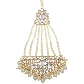 Jewel India Traditional Indian Kundan Jadau Head Jhoomar Hair Jhoomer Jhumar Passa Jewelry Tikka for Women in Saudi Arabia