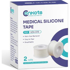 Conkote Medical Silicone Tape 2 Rolls, Pain-Free Removal Tape for Sensitive Skin 1" x 4 Yards | Breathable, Hypoallergenic, Easy to tear in Saudi Arabia