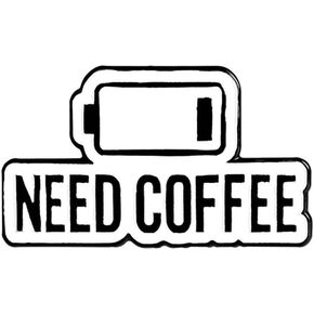 Low Battery Coffee Enamel Pin - Funny Caffeine Pins Brooches brooch for backpack, jackets, Hats with "Need Coffee". Energy Recharge Brooches Gift for Students, Worker, Teacher in Saudi Arabia