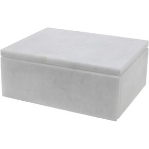 Rectangular Marble Keepsake Box - Hand Carved, Polished Jewelry Box With Non-Slip Rubber Pads - Lightweight & Compact With Lid - Versatile, Luxury Stone Box for Storing & Organizing in Saudi Arabia