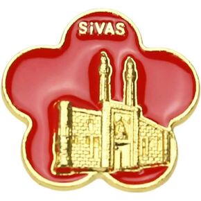 Enamel Lapel Pin, Flag Colors, Gold-Tone Landmark Design, Butterfly Clasp, 1.1 Inch in Saudi Arabia