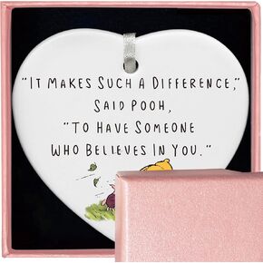 Teacher Mentor Gift-It Makes Such A Difference-Teacher Appreciation Ornament Keepsake for Classroom Educator Instructor-Heart Shaped White Ceramic Ornament Plaque Décor in Saudi Arabia