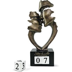 Wedding Anniversary Couples Gift for Couple/Her, Kissing Lovers Statue Abstract Sculpture Resin Statues for Home Office Desktop Shelf Bookshelf Decor, Antique Bronze Metal Figurine in Saudi Arabia