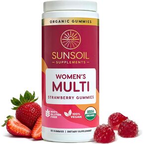 Sunsoil Women's Multivitamin Organic Gummies, USDA Certified Organic, No Glucose, Vegan, Gluten-Free, Plant-Based in Saudi Arabia
