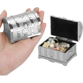Vintage Metal Treasure Trinket Chest, Smal Antique Jewelry Storage Box for Ring Earrings Necklace Keepsake, Gothic Gift Holder Case for Women Home Decor (Antique Silver) in Saudi Arabia