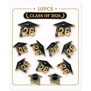 SOIMISS Graduation Pins 2026: 10-Pack Class of 2026 Cap Brooch Lapel Pin Set for Students Teachers Guests - Bulk Party Favors, Memorial Badge Accessories for Backpack Hat Jacket in Saudi Arabia
