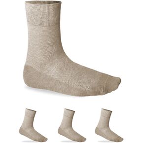 Men's Ultra Thin LINEN-COTTON Lightweight Socks (3 PAIRS) Anti-Odor Slim Breathable Mesh Fabric for Summer in Saudi Arabia