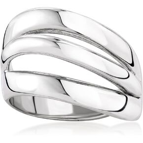 Ross-Simons Italian Sterling Silver 3-Row Wave Ring in Saudi Arabia