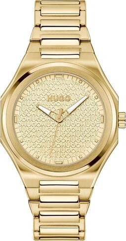 ساعة HUGO #Grail for HER النسائية - هيكل من الفولاذ المقاوم للصدأ ذو أوجه 36 مم، تصميم أحادي اللون، سوار H-Link مدمج، حركة كوارتز، جمالية أنيقة وعصرية - هدية لها in Kuwait