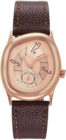 Gosasa Creative Elegant Unisex Quartz Watch with Soft Leather Strap – Unique Twisted Dial Design Fashion Dress Wristwatch for Men and Women, Stylish Gift for Him or Her in Kuwait