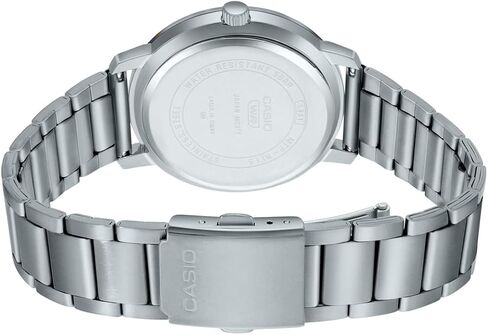 Casio Analog Watch MTP-B115D-1EV, Minimalist Style, Black Dial with Silver Stainless Steel Band, Water Resistant up to 50M in Kuwait