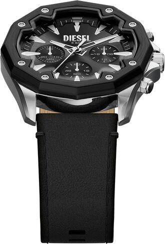 Diesel Men's Stinger Chronograph Black Leather Watch (Model: DZ4710) in Kuwait