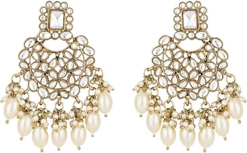 I Jewels Indian Wedding Bollywood Pearl Kundan Choker Jewellery Necklace Set with Maang Tikka for Women in Kuwait