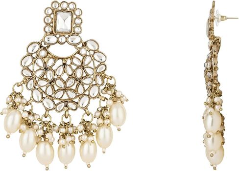 I Jewels Indian Wedding Bollywood Pearl Kundan Choker Jewellery Necklace Set with Maang Tikka for Women in Kuwait