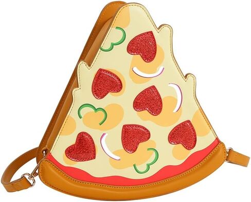 Pizza Slice Shaped Crossbody Bag, PU Leather Purse for Women and Girls, Novelty Food Theme Shoulder Bag in Saudi Arabia