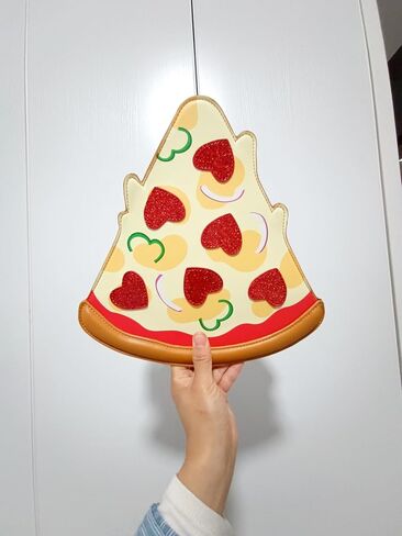 Pizza Slice Shaped Crossbody Bag, PU Leather Purse for Women and Girls, Novelty Food Theme Shoulder Bag in Saudi Arabia