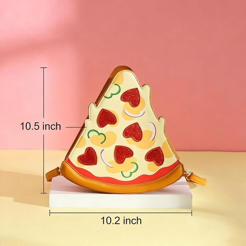 Pizza Slice Shaped Crossbody Bag, PU Leather Purse for Women and Girls, Novelty Food Theme Shoulder Bag in Saudi Arabia