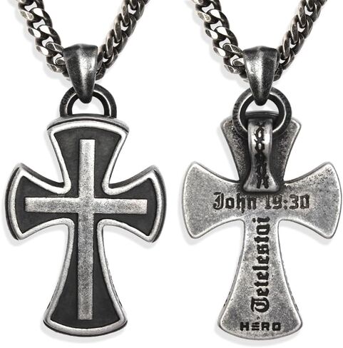 Hero Company Cross Necklace for Men - ‘The New Covenant' Men’s Necklace for Father's Day - Helps Pair Veterans With A Service Dog in Saudi Arabia