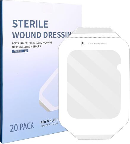 Transparent Film Dressing 4" x 5" Waterproof Wound Bandage Adhesive Patch for Post Surgical Shower IV Shield 20 Packs in Saudi Arabia