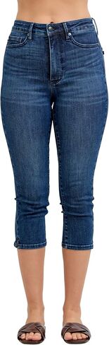 Judy Blue Women's High Rise Tummy Control Capri Jeans in Kuwait