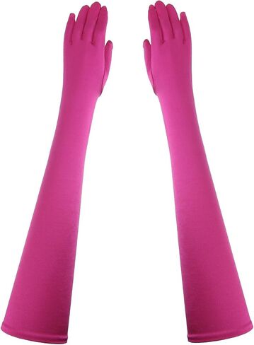 DivaDesigns Opera Length Formal 23-Inch Stretchy Shinny Satin Dress Gloves in Saudi Arabia