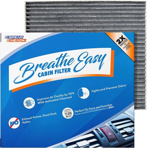 Spearhead Odor Defense Breathe Easy Cabin Filter, Fits Like OEM, Up to 25% Longer Lasting w/Activated Carbon (BE-285) in Kuwait