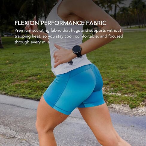 Sprints Womens Flexion 5" Compression Shorts with Pockets, Drawcord & Silicone Lined Hem (US, Alpha, Medium, Regular, Regular, Stealth Black) in Saudi Arabia