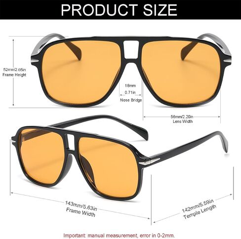 Retro Aviator Sunglasses for Women and Men, Vintage 70s Square Classic Aviator Shades Sun Glasses UV400 Protection in Saudi Arabia