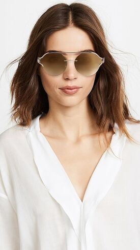 Versace VE 2184 12526U Pale Gold Metal Round Sunglasses Gold Mirrored Gradient Lens in Kuwait