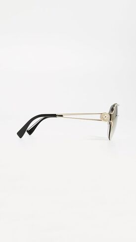 Versace VE 2184 12526U Pale Gold Metal Round Sunglasses Gold Mirrored Gradient Lens in Kuwait