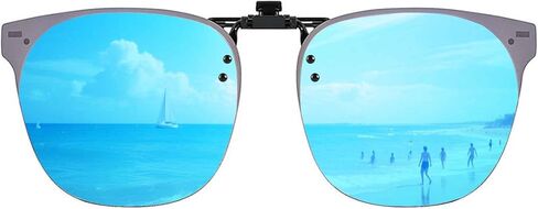 Polarized Clip On Sunglasses Over Eye Glasses Anti Glare UV400 Protection TAC Lens Scratch Proof Panto Style in Saudi Arabia