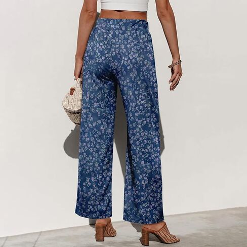 Palazzo Pants for Women Dressy High Waisted Wide Leg Summer Beach Vacation Flowy Pants Boho Lounge Casual Trousers in Kuwait