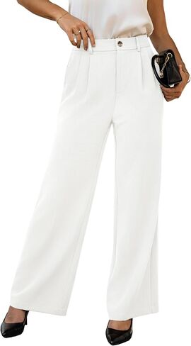 REDHOTYPE Womens High Waisted Palazzo Pants Trendy Wide Leg Business Casual Outfits Flowy Work Pant Trousers in Saudi Arabia