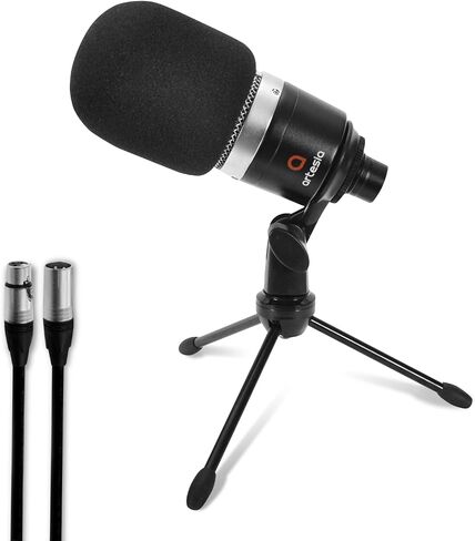 Artesia AMC-10 Cardioid Condenser Microphone w/Pop Filter, 8" XLR Cable and Tripod Stand in Saudi Arabia