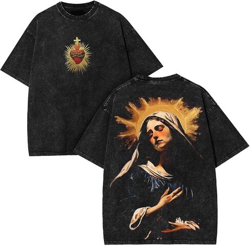 Christian Oversized T-Shirt for Men Women, Heavyweight Cotton Vintage Graphic Tee, Streetwear Boxy Fit Religious Top in Saudi Arabia