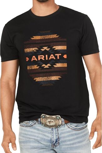 ARIAT Men's Boot Barn Exclusive Zapoteco Geo Print Logo Short Sleeve Graphic T-Shirt in Kuwait