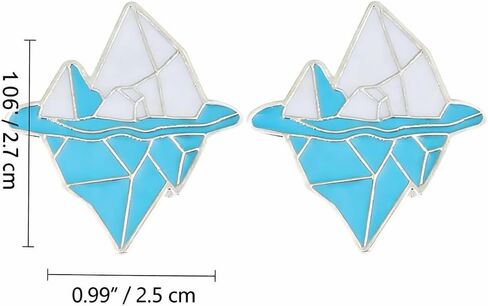 2Pcs Iceberg Enamel Pins Arctic Antarctic Brooch Set, Geometric Ocean Ice Pin for Backpack Jacket Hat, Climate Change Awareness Gift in Saudi Arabia