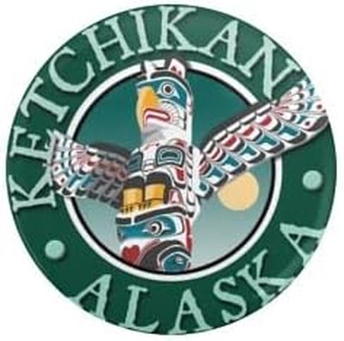 دبوس زر صغير مستدير مقاس 1 بوصة من CafePress Ketchikan in Kuwait