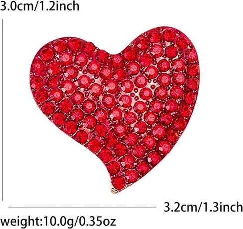 Retro Heart Shaped Crystal Brooch Pin for Women Sparkling Diamond-Studded Design for Jackets, Coats, and Blouses in Saudi Arabia
