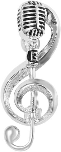 Microphone Brooches Gift For Women Men Brooches Pin Lapel Pin Jewelry Accessories Lapel Brooch Concert Singer(silver) in Saudi Arabia
