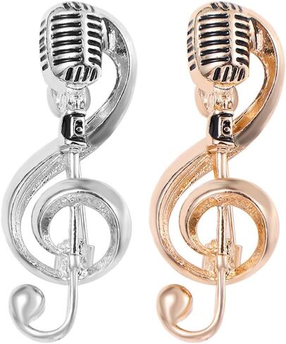 Microphone Brooches Gift For Women Men Brooches Pin Lapel Pin Jewelry Accessories Lapel Brooch Concert Singer(silver) in Saudi Arabia