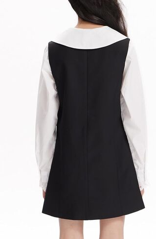 Girls Black Jumper Sleeveless A-Line Dress with Heart Pockets & Embroidered for Teens Sizes 6-16Y in Saudi Arabia