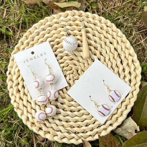 Baseball Earrings Sports Ball Shape Dangle Earrings Baseball Bat Drop Earrings for Women Baseball Fan Jewelry Gifts in Saudi Arabia